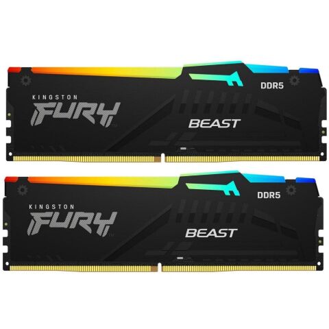 Модуль памяти для компьютера DDR5 16GB (2x8GB) 5200 MHz FURY Beast RGB Kingston Fury (ex.HyperX) (KF552C40BBAK2-16) - Модули памяти для компьютера  - Модули памяти для компьютера 
