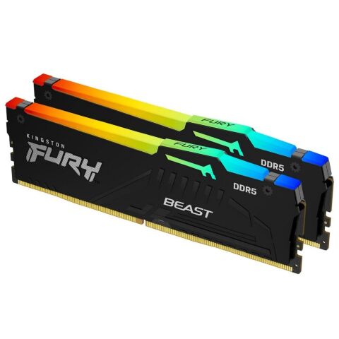 Модуль памяти для компьютера DDR5 16GB (2x8GB) 5200 MHz FURY Beast RGB Kingston Fury (ex.HyperX) (KF552C40BBAK2-16) - Модули памяти для компьютера  - Модули памяти для компьютера 