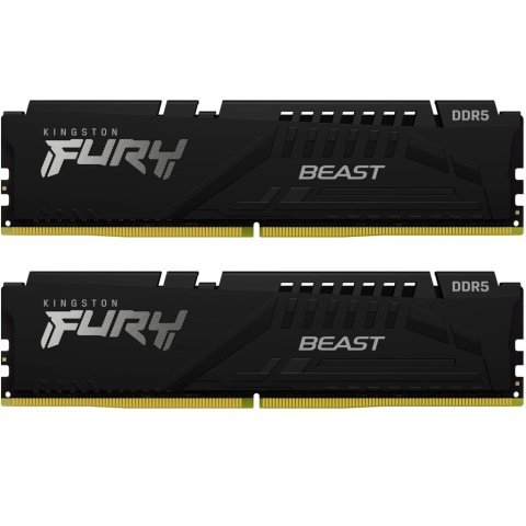 Модуль памяти для компьютера DDR5 16GB (2x8GB) 5200 MHz FURY Beast Black Kingston Fury (ex.HyperX) (KF552C40BBK2-16) - Нулевой остаток (Feed) - Нулевой остаток (Feed)