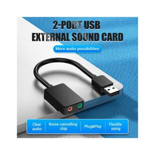 Звуковая плата Vention Audio USB 2х3,5 мм jack 0.15m (CDYB0)