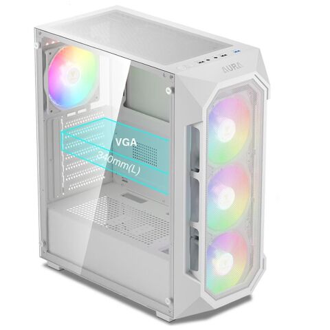 Корпус для ПК Gamdias AURA GC1 ELITE WH ARGB (4711514500608) - Нулевой остаток (Feed)  - Нулевой остаток (Feed) 