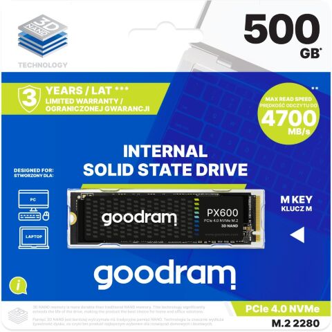 Накопитель SSD M.2 2280 500GB PX600 Goodram (SSDPR-PX600-500-80) - Нулевой остаток (Feed) - Нулевой остаток (Feed)
