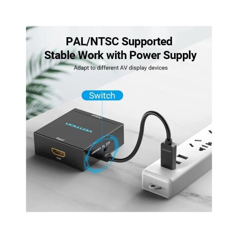 Конвертор HDMI to RCA Metal Type black Vention (AEEB0) - Контроллеры и конверторы  - Контроллеры и конверторы 