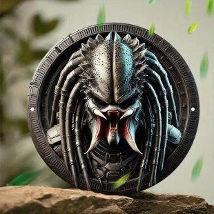 Табличка металлическая алюминиевая 2D Unmasked Predator Хищник 20 см.