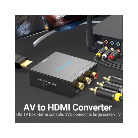 Конвертор RCA to HDMI black Vention (AEFB0) - Контроллеры и конверторы  - Контроллеры и конверторы 