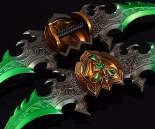 Іграшка World of Warcraft Warglaive Of Azzinoth Клинки Аззинота метал 21 см.