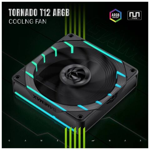 Кулер для корпуса Gamemax Tornado T12 ARGB - Нулевой остаток (Feed)  - Нулевой остаток (Feed) 