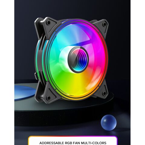 Кулер для корпуса Gamemax FN-12Rainbow-Q-Infinity - Вентиляторы к корпусам  - Вентиляторы к корпусам 