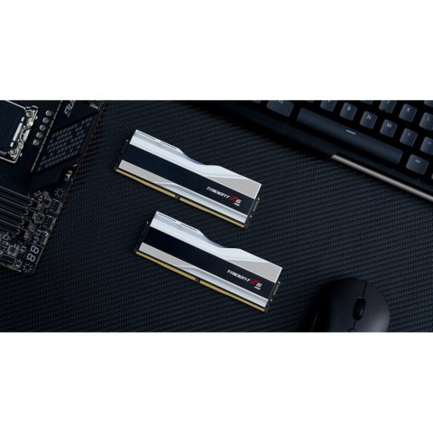 Модуль памяти для компьютера DDR5 32GB (2x16GB) 6000 MHz Trident Z5 RGB Silver G.Skill (F5-6000J4040F16GX2-TZ5RS) - Нулевой остаток (Feed)  - Нулевой остаток (Feed) 