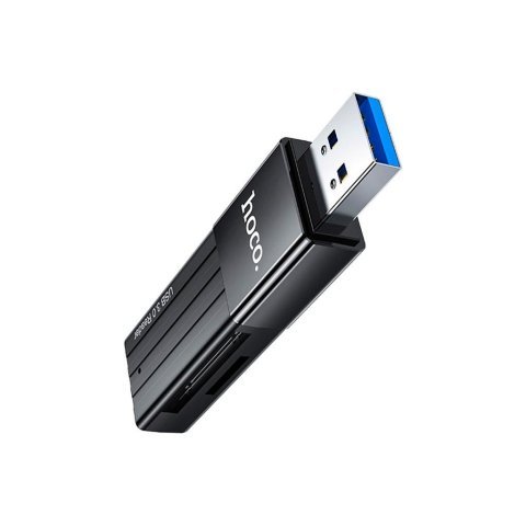 Считыватель флеш-карт HOCO USB3.0 to microSD, microSDHC, microSDXC, SD, SDHC, SDXC, HB20 Black (6931474735218) - Нулевой остаток (Feed)  - Нулевой остаток (Feed) 