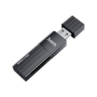 Считыватель флеш-карт HOCO USB3.0 to microSD, microSDHC, microSDXC, SD, SDHC, SDXC, HB20 Black (6931474735218)