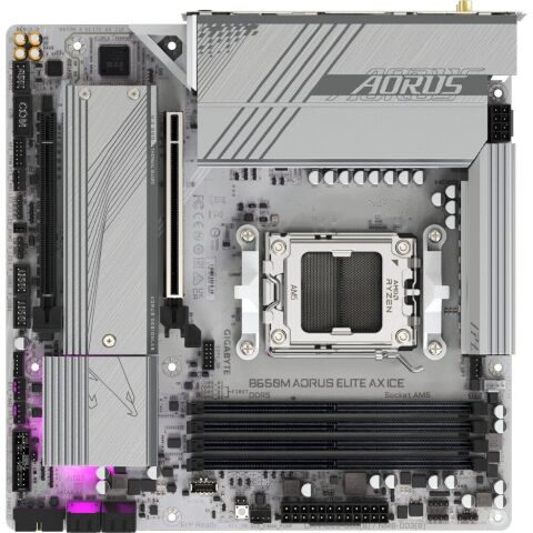 Материнская плата GIGABYTE B650M AORUS ELITE AX ICE (B650M A ELITE AX ICE) - Нулевой остаток (Feed)  - Нулевой остаток (Feed) 