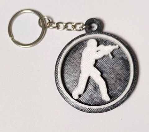 Брелок CS GO Counter Strike Logo Keychain ABS пластик 5 см. -   -  