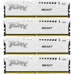 Модуль памяти для компьютера DDR5 128GB (4x32GB) 5600 MHz FURY Beast White Kingston Fury (ex.HyperX) (KF556C40BWK4-128)