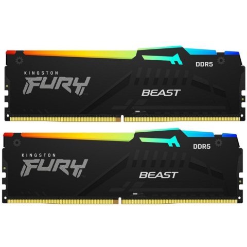 Модуль памяти для компьютера DDR5 32GB (2x16GB) 5600 MHz FURY Beast RGB Kingston Fury (ex.HyperX) (KF556C40BBAK2-32) - Нулевой остаток (Feed)  - Нулевой остаток (Feed) 