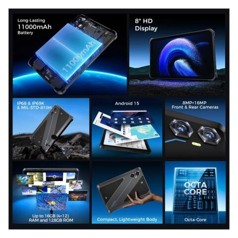 Планшет OUKITEL RT3 plus 8" 4/128GB/ NFC / LTE Black (6941749808516) - Планшеты  - Планшеты 