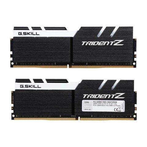 Модуль памяти для компьютера DDR4 16GB (2x8GB) 3200 MHz Trident Z Black H/White G.Skill (F4-3200C16D-16GTZKW) - Нулевой остаток (Feed) - Нулевой остаток (Feed)