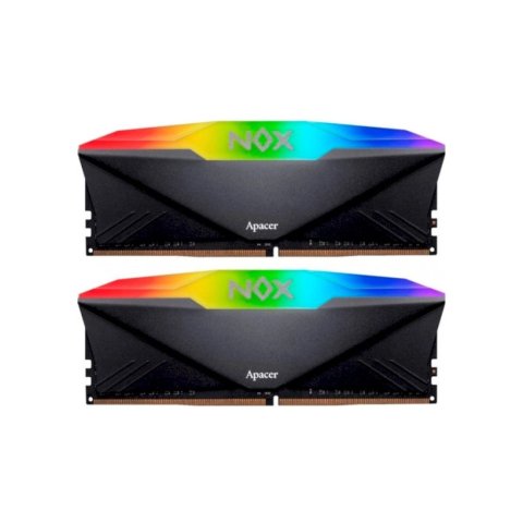 Модуль памяти для компьютера DDR4 16GB (2x8GB) 3200 MHz NOX RGB Black Apacer (AH4U16G32C28YNBAA-2) - Нулевой остаток (Feed) - Нулевой остаток (Feed)