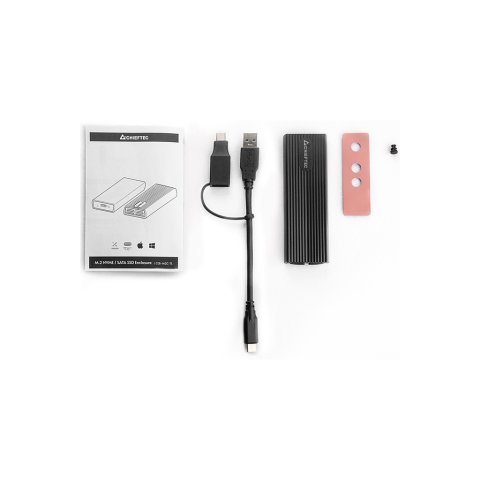 Карман внешний Chieftec USB 3.2 Gen2 Type-C M.2 PCIe NVMe/SATA SSD (CEB-M2C-TL) - Нулевой остаток (Feed) - Нулевой остаток (Feed)