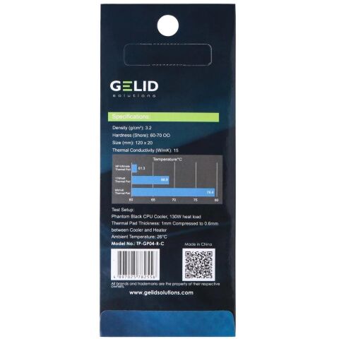 Термопрокладка Gelid Solutions GP-Ultimate Thermal Pad 120x20x0.5 mm (TP-GP04-R-A) - Нулевой остаток (Feed)  - Нулевой остаток (Feed) 