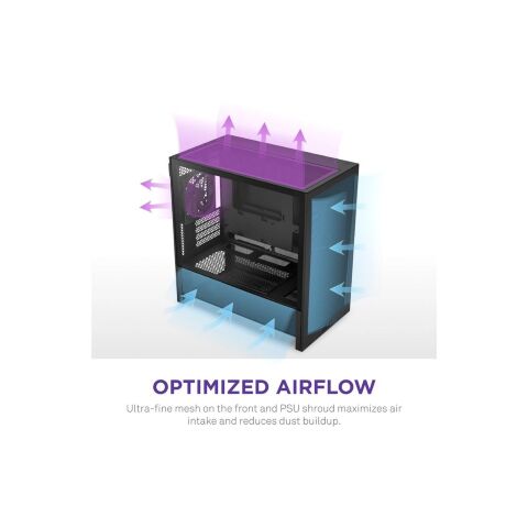 Корпус для ПК NZXT H3 Flow All Black (CC-H31FB-01) - Нулевой остаток (Feed)  - Нулевой остаток (Feed) 