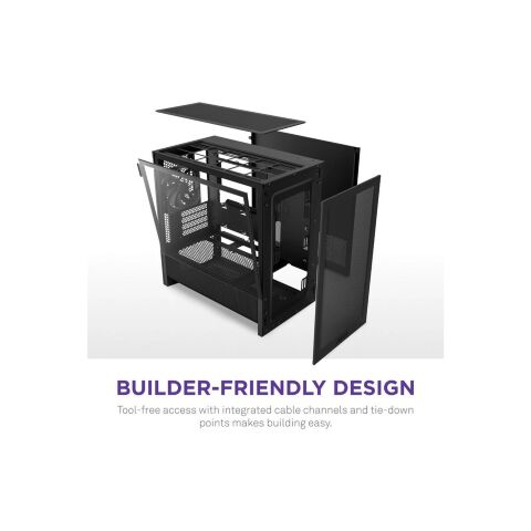 Корпус для ПК NZXT H3 Flow All Black (CC-H31FB-01) - Нулевой остаток (Feed)  - Нулевой остаток (Feed) 