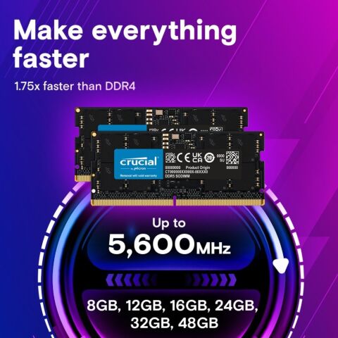 Модуль памяти для ноутбука SoDIMM DDR5 8GB 5200 MHz Micron (CT8G52C42S5) - Нулевой остаток (Feed)  - Нулевой остаток (Feed) 