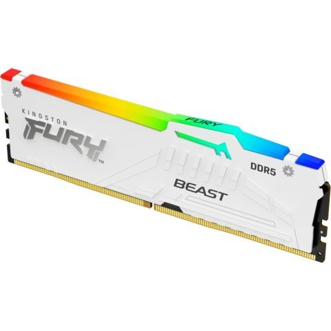 Модуль памяти для компьютера DDR5 32GB 5600 MHz FURY Beast White RGB Kingston Fury (ex.HyperX) (KF556C40BWA-32) - Нулевой остаток (Feed) - Нулевой остаток (Feed)