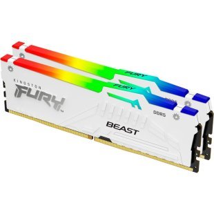 Модуль памяти для компьютера DDR5 64GB (2x32GB) 5200 MHz FURY Beast White RGB Kingston Fury (ex.HyperX) (KF552C40BWAK2-64)