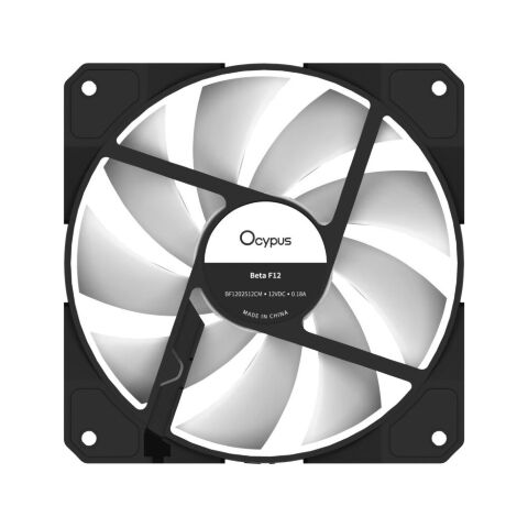 Кулер для корпуса OCYPUS BETA F12 BK ARGB REVERSE BLADE (BETA-F12-BK1AM01X-GL) - Нулевой остаток (Feed)  - Нулевой остаток (Feed) 