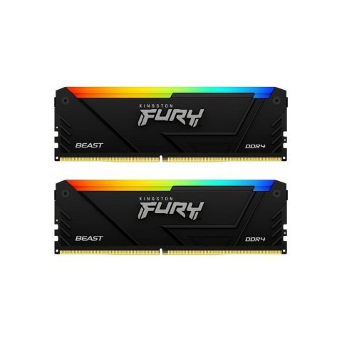 Модуль памяти для компьютера DDR4 64GB (2x32GB) 3200 MHz Beast RGB Black Kingston Fury (ex.HyperX) (KF432C16BB2AK2/64) - Нулевой остаток (Feed) - Нулевой остаток (Feed)