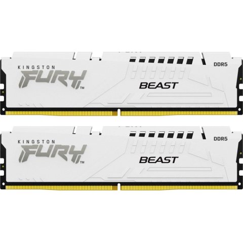 Модуль памяти для компьютера DDR5 64GB (2x32GB) 5200 MHz FURY Beast White Kingston Fury (ex.HyperX) (KF552C40BWK2-64) - Нулевой остаток (Feed)  - Нулевой остаток (Feed) 