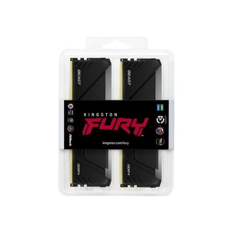 Модуль памяти для компьютера DDR4 16GB (2x8GB) 3200 MHz Beast RGB Kingston Fury (ex.HyperX) (KF432C16BB2AK2/16) - Нулевой остаток (Feed) - Нулевой остаток (Feed)