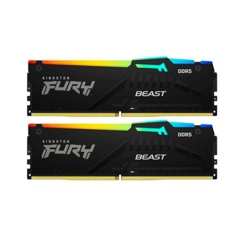 Модуль памяти для компьютера DDR5 64GB (2x32GB) 5200 MHz Beast RGB Kingston Fury (ex.HyperX) (KF552C40BBAK2-64) - Нулевой остаток (Feed) - Нулевой остаток (Feed)