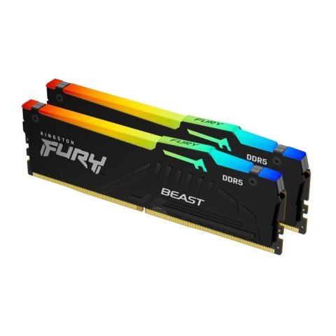 Модуль памяти для компьютера DDR5 64GB (2x32GB) 5200 MHz Beast RGB Kingston Fury (ex.HyperX) (KF552C40BBAK2-64) - Нулевой остаток (Feed) - Нулевой остаток (Feed)