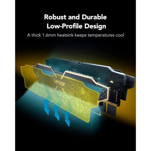 Модуль памяти для компьютера DDR5 32GB (2x16GB) 6000 MHz Thor Black Lexar (LD5U16G60C38LG-RGD) - Нулевой остаток (Feed) - Нулевой остаток (Feed)