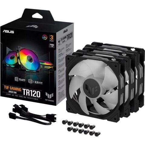 Кулер для корпуса ASUS TUF GAMING TR120 FAN ARGB BLACK 3IN1 (90DA0090-B09020) - Нулевой остаток (Feed) - Нулевой остаток (Feed)