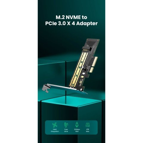 Контроллер Ugreen PCI-E 3.0 for SSD M.2 (NVMe) x4 CM302 (70503) - Нулевой остаток (Feed)  - Нулевой остаток (Feed) 