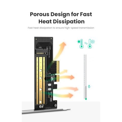 Контроллер Ugreen PCI-E 3.0 for SSD M.2 (NVMe) x4 CM302 (70503) - Нулевой остаток (Feed)  - Нулевой остаток (Feed) 