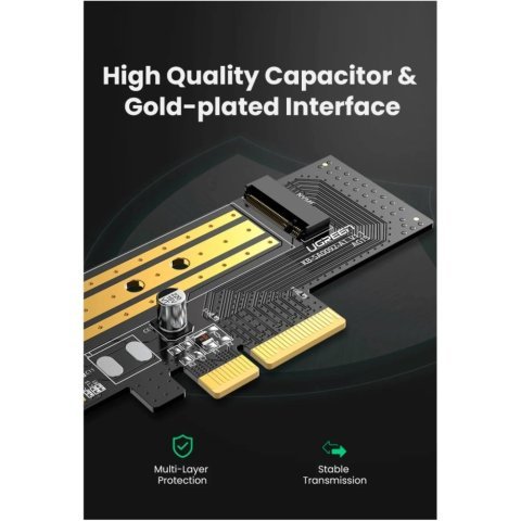Контроллер Ugreen PCI-E 3.0 for SSD M.2 (NVMe) x4 CM302 (70503) - Нулевой остаток (Feed)  - Нулевой остаток (Feed) 