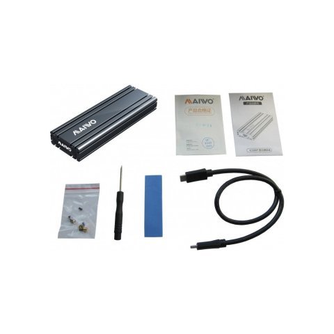 Карман внешний Maiwo M.2 SSD NVMe (PCIe) — USB 3.1 Type-C (K1686P space grey) - Аксессуары к HDD  - Аксессуары к HDD 