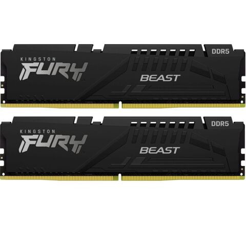 Модуль памяти для компьютера DDR5 32GB (2x16GB) 6400 MHz Beast Black EXPO Kingston Fury (ex.HyperX) (KF564C32BBEK2-32) - Нулевой остаток (Feed)  - Нулевой остаток (Feed) 