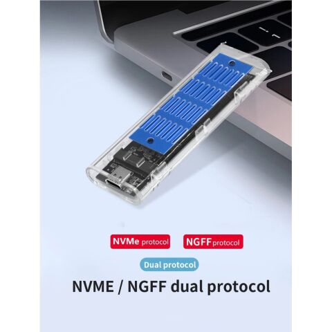 Карман внешний Dynamode M.2 SSD NVMe/SATA combo ч-з USB3.2 GEN2 Type-C (DM-CAD-SSD09) - Нулевой остаток (Feed) - Нулевой остаток (Feed)