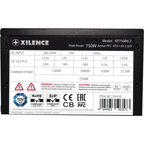 Блок питания Xilence 750W (XP750R6.2 BULK) - Нулевой остаток (Feed)  - Нулевой остаток (Feed) 