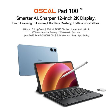 Планшет Oscal Pad 100 12.0" 6/256GB 4G (LTE) Sky Blue (6931548326335) - Планшеты  - Планшеты 