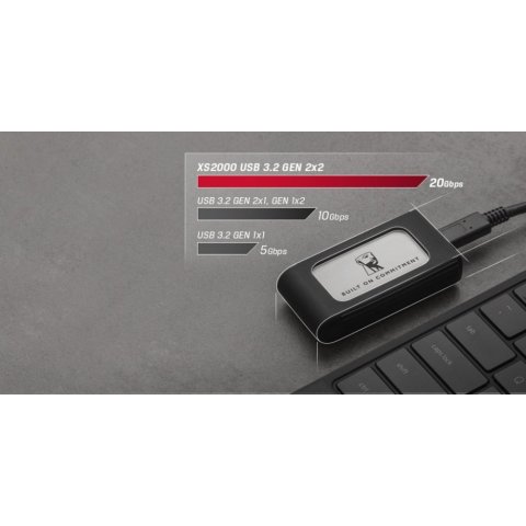 Накопитель SSD USB Type-C 1TB XS2000 Kingston (SXS2000/1000GA) - Нулевой остаток (Feed)  - Нулевой остаток (Feed) 