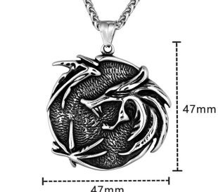 Кулон Геральта медальйон 3D Відьмак (The Witcher Geralt) з нержавіючої сталі із серіалу