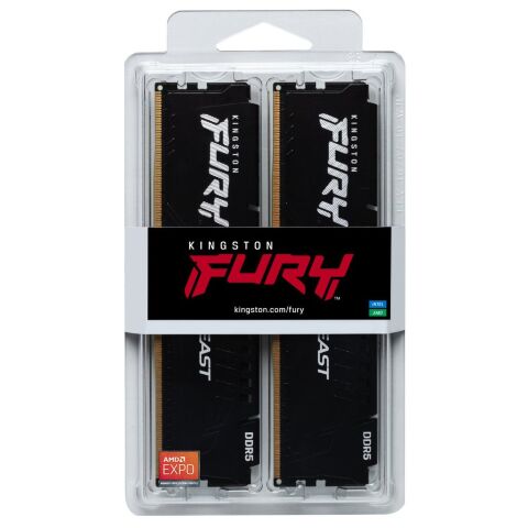 Модуль памяти для компьютера DDR5 32GB (2x16GB) 6800 MHz Beast Black EXPO Kingston Fury (ex.HyperX) (KF568C34BBEK2-32) - Нулевой остаток (Feed)  - Нулевой остаток (Feed) 
