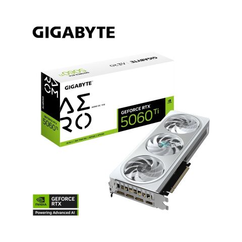 Видеокарта GIGABYTE GeForce RTX5060Ti 16Gb AERO OC (GV-N506TAERO OC-16GD) - Нулевой остаток (Feed) - Нулевой остаток (Feed)