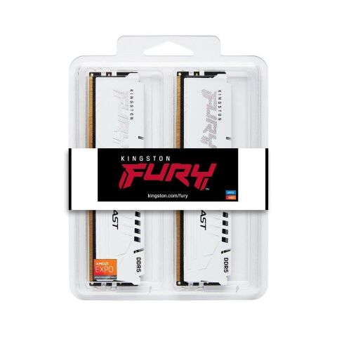 Модуль памяти для компьютера DDR5 32GB (2x16GB) 6000 MHz Beast White EXPO Kingston Fury (ex.HyperX) (KF560C30BWEK2-32) - Нулевой остаток (Feed)  - Нулевой остаток (Feed) 